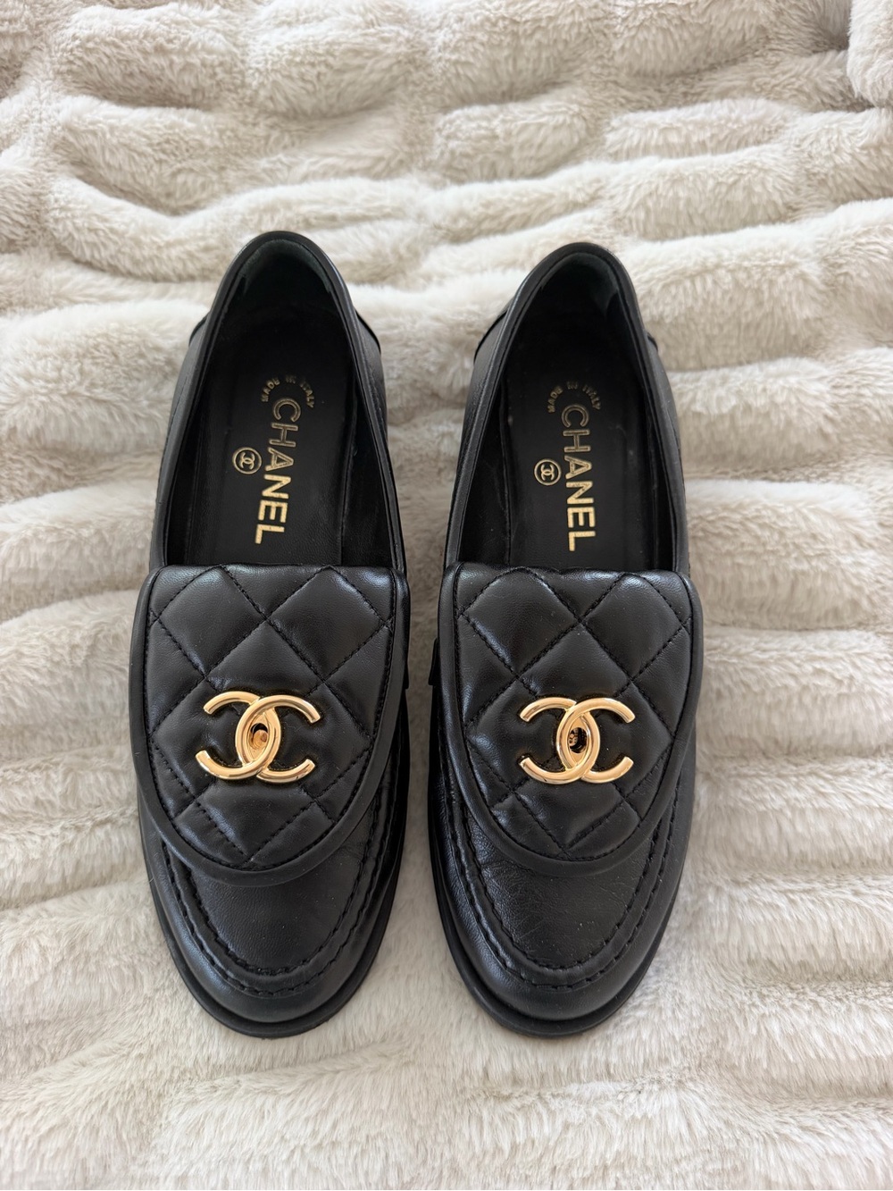 Black Chanel Loafers size 38